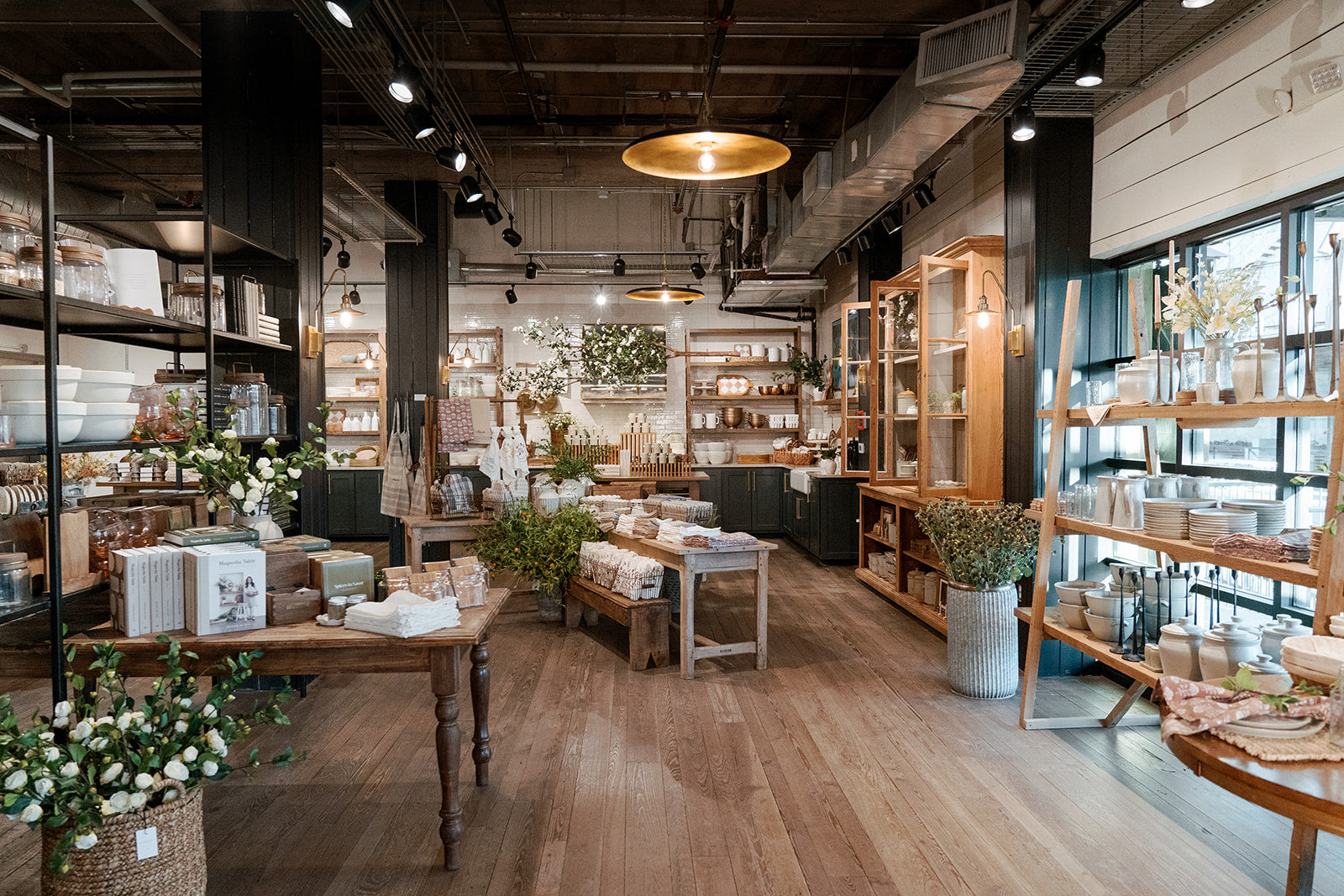 Magnolia Market dressed in spring displays and product in Waco, Texas.