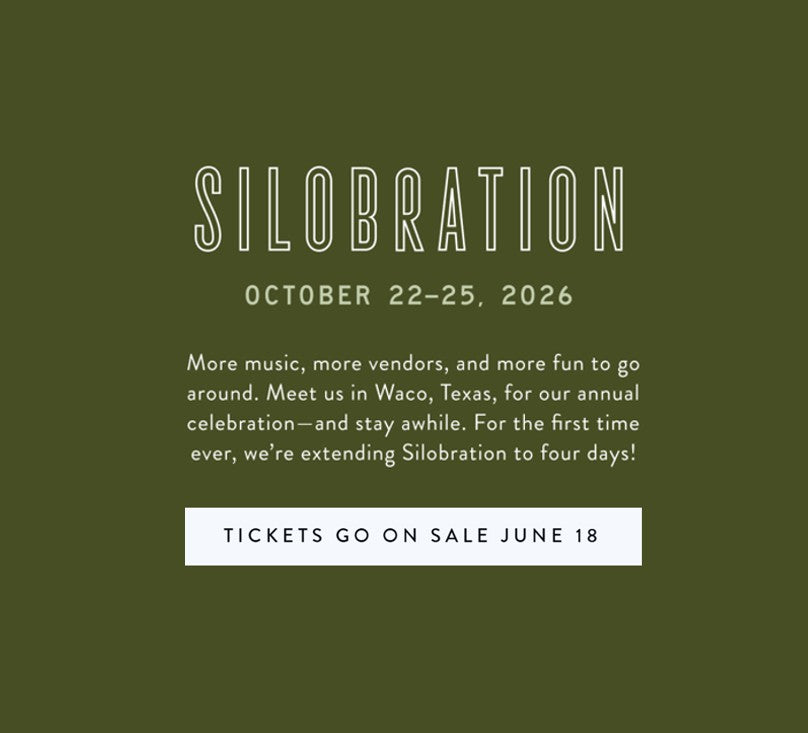 Silobration. October 22-25, 2026. More music, more vendors, and more fun to go around. Meet us in Waco, Texas, for our annual celebration - and stay awhile. For the first time ever, we're extending Silobration to four days! Tickets go on sale June 18.
