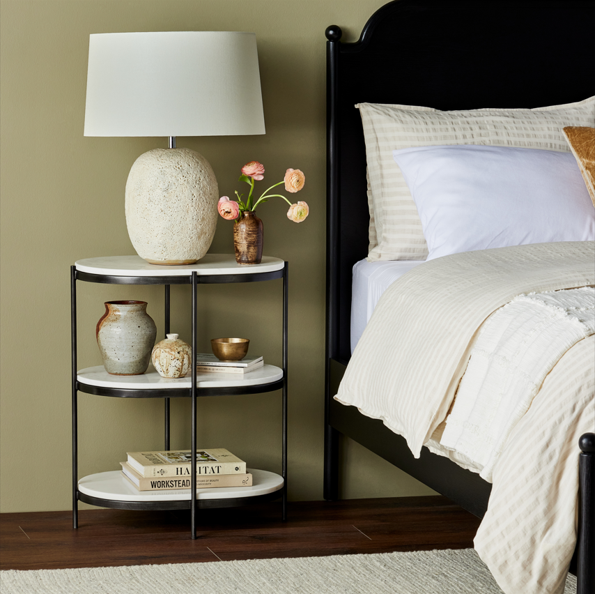 Lily Nightstand next to Nadia bed