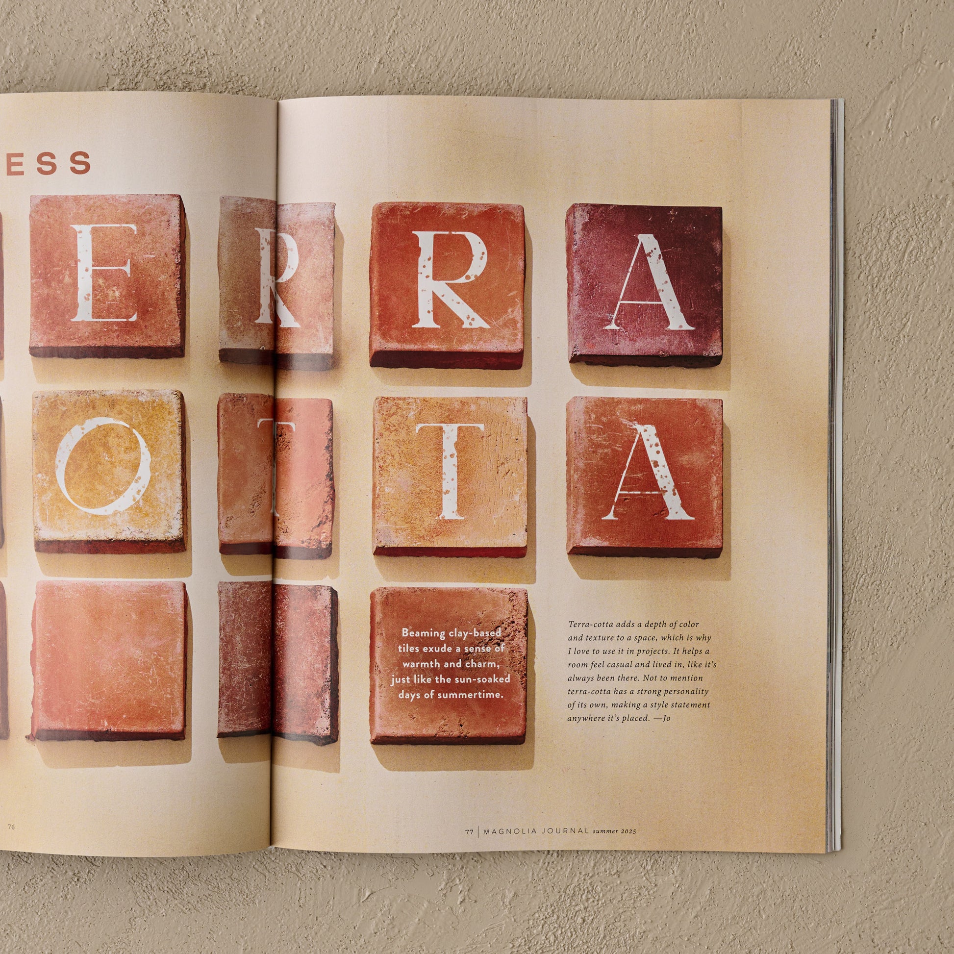 Magnolia Journal Summer 2025 terracotta story