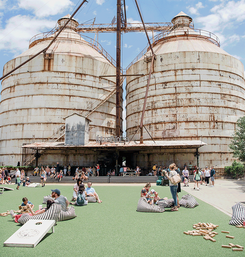 gif of different activities happening at Spring at the Silos
