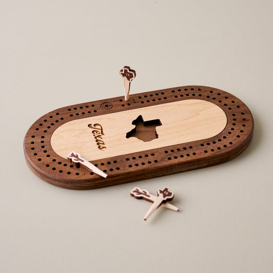 Texas Mini Travel Cribbage Board
