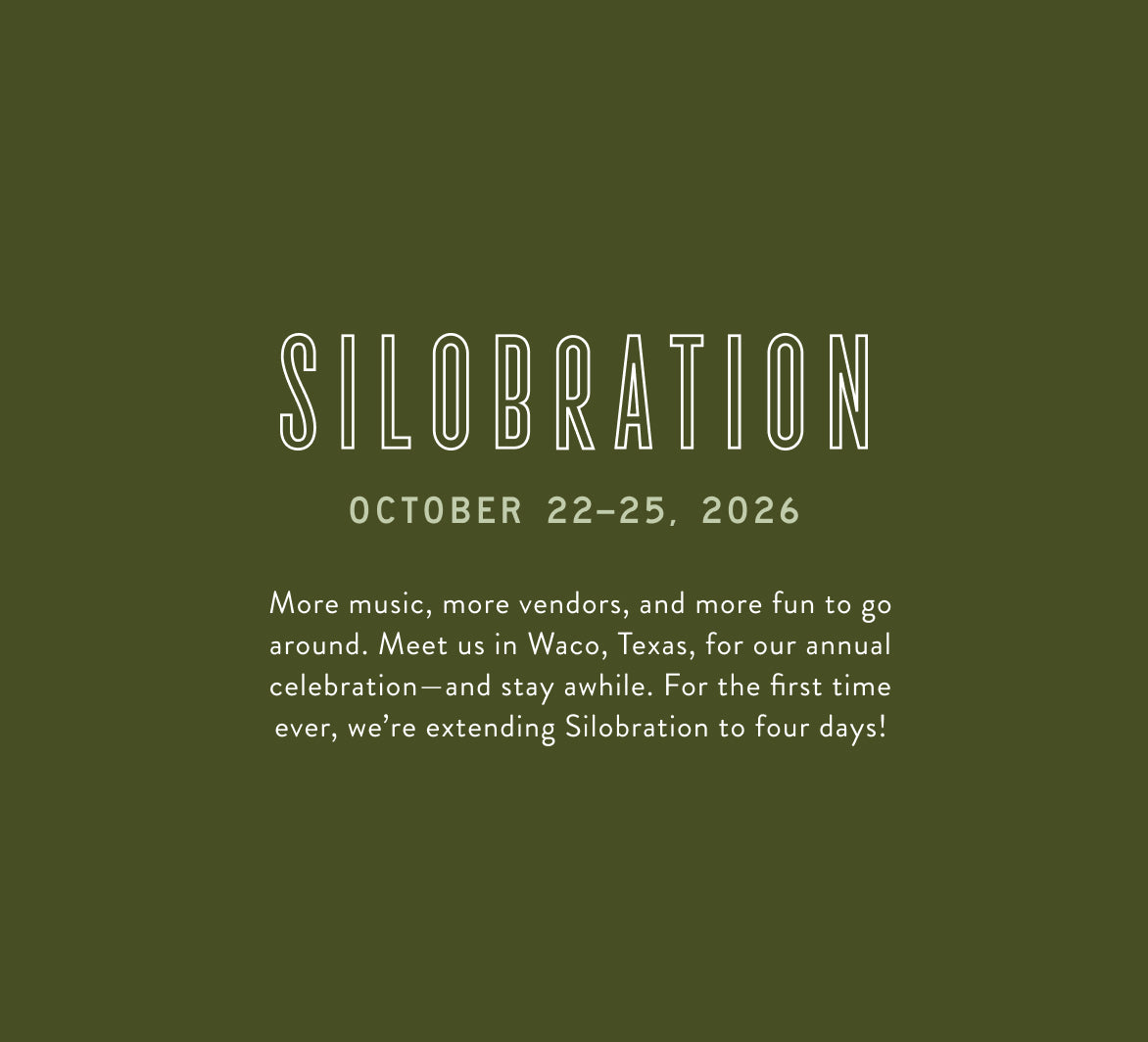 Silobration. October 22-25, 2026. More music, more vendors, and more fun to go around. Meet us in Waco, Texas, for our annual celebration - and stay awhile. For the first time ever, we're extending Silobration to four days!