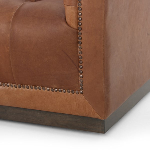 Arlo Leather Sofa bottom corner detail view