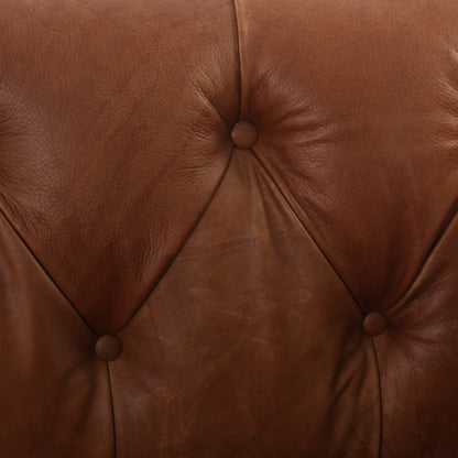 Arlo Leather Sofa close up of buttons on back rest