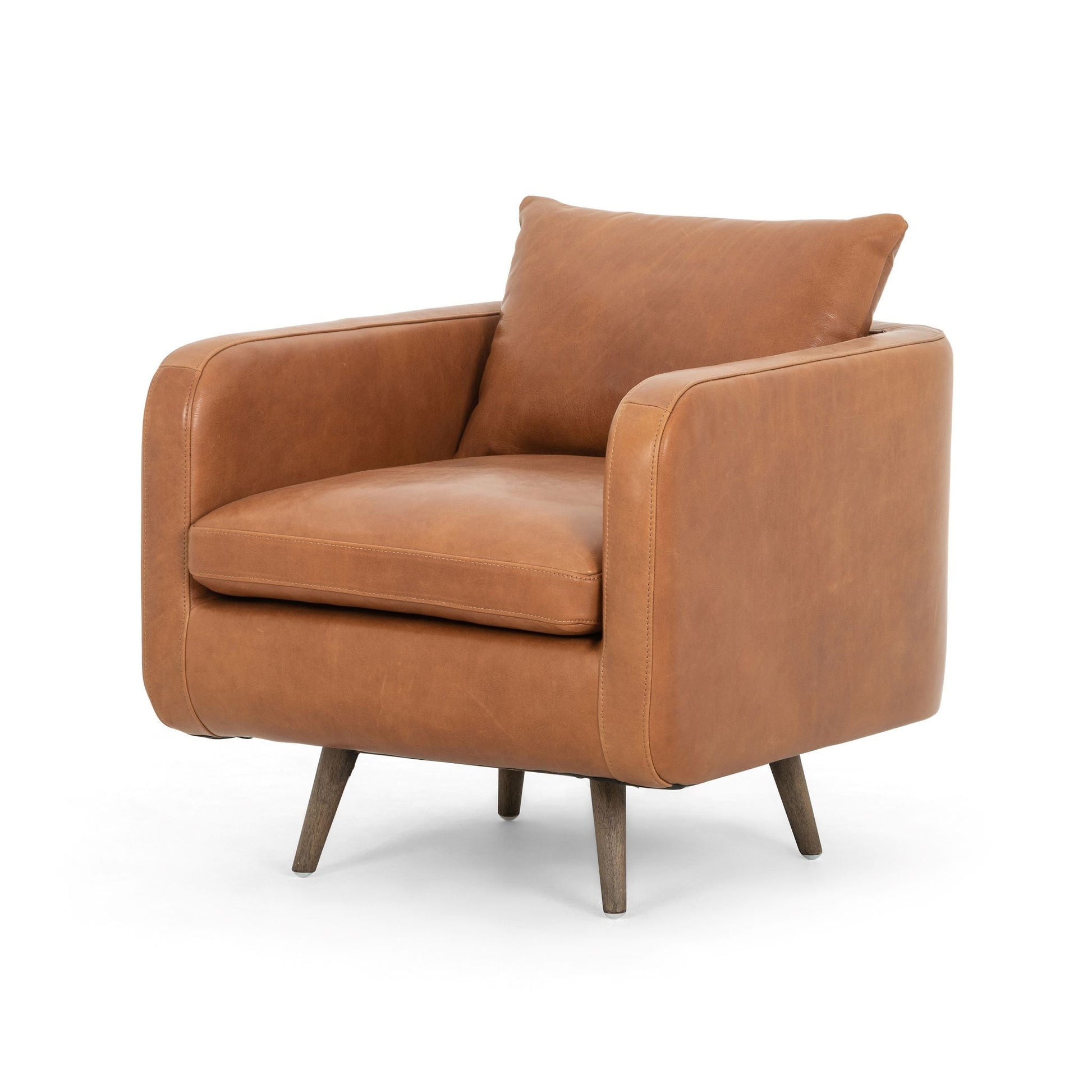 rosetta leather swivel arm chair for magnolia