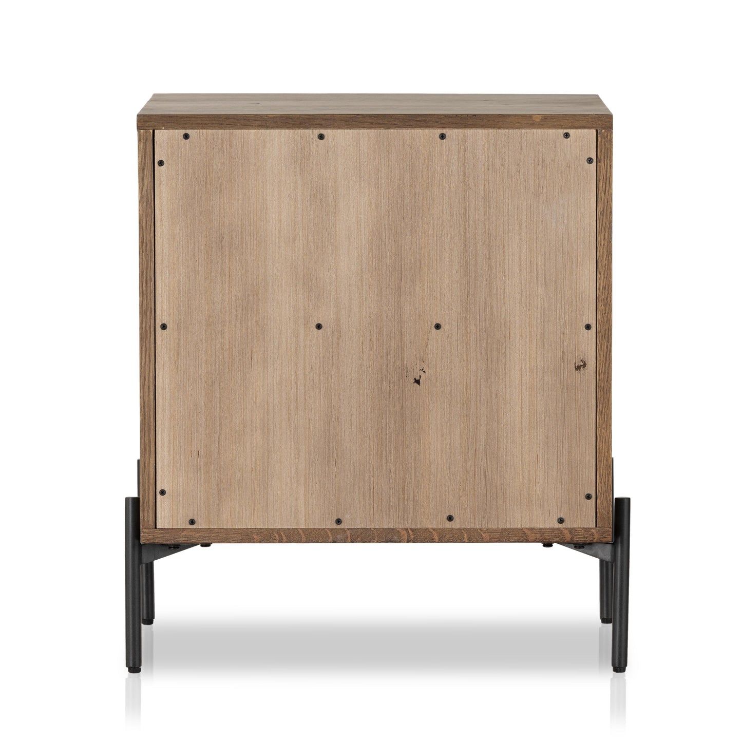 Liam Nightstand in amber oak back view