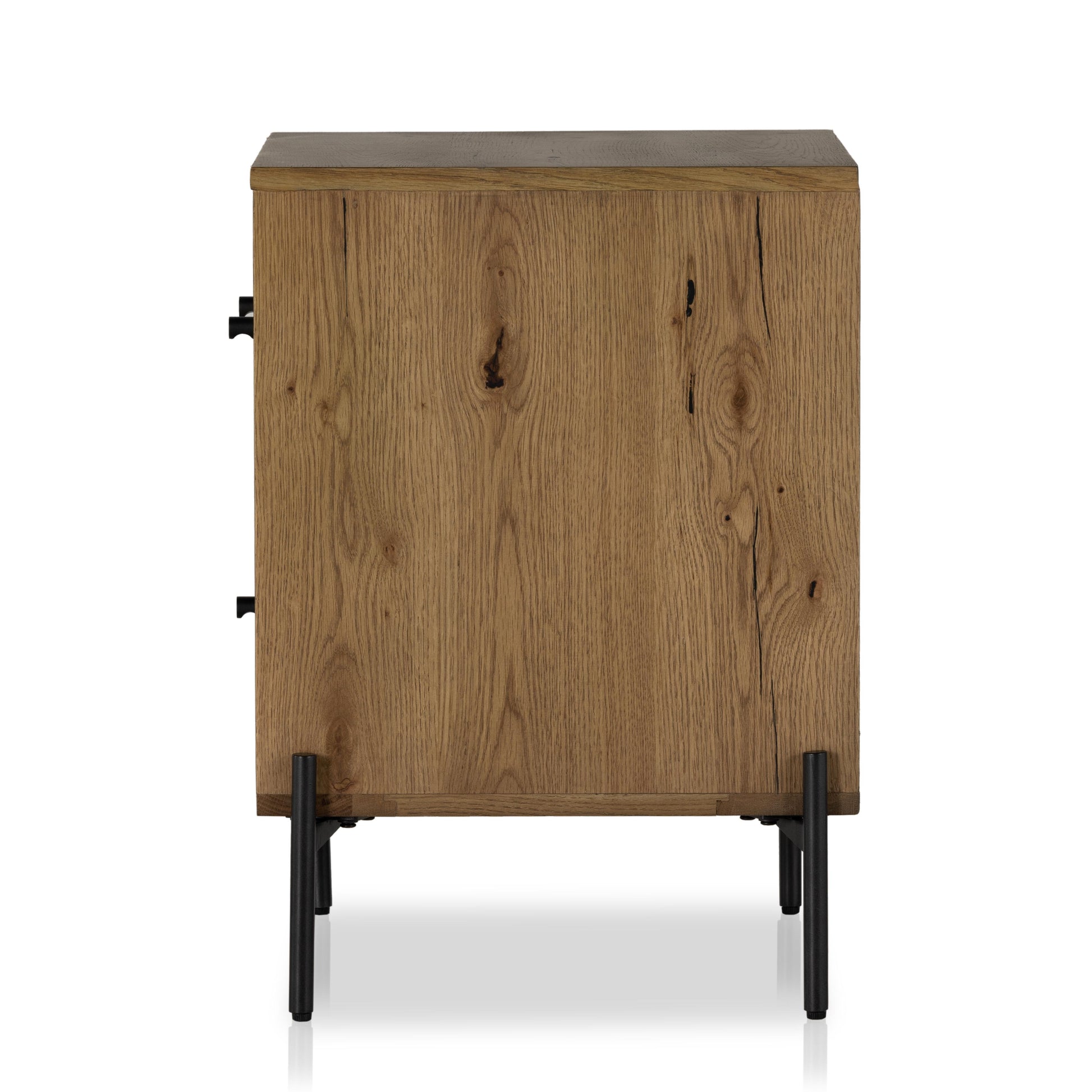 Liam Nightstand in amber oak side view