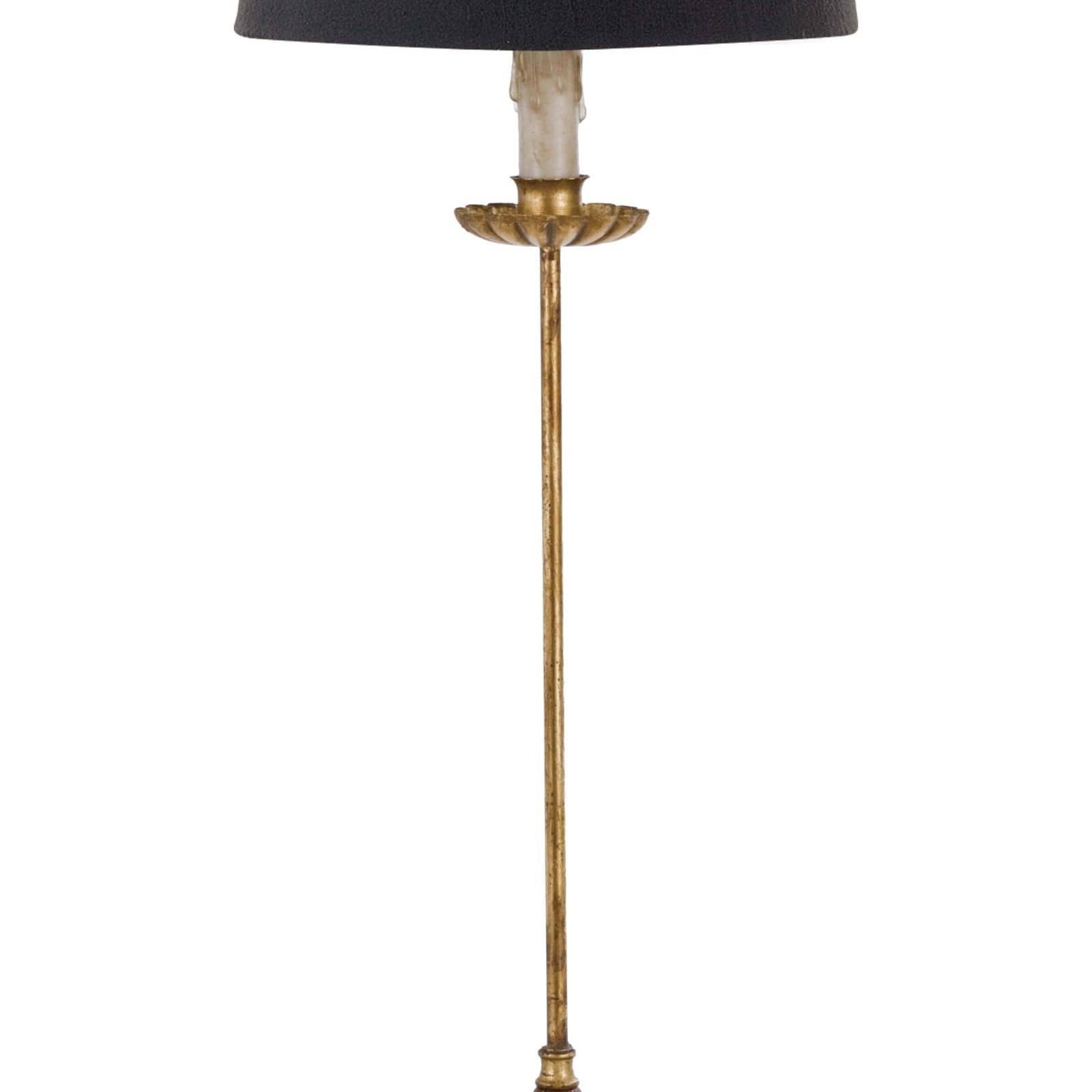 Clove Table Lamp with black shade close up of stem
