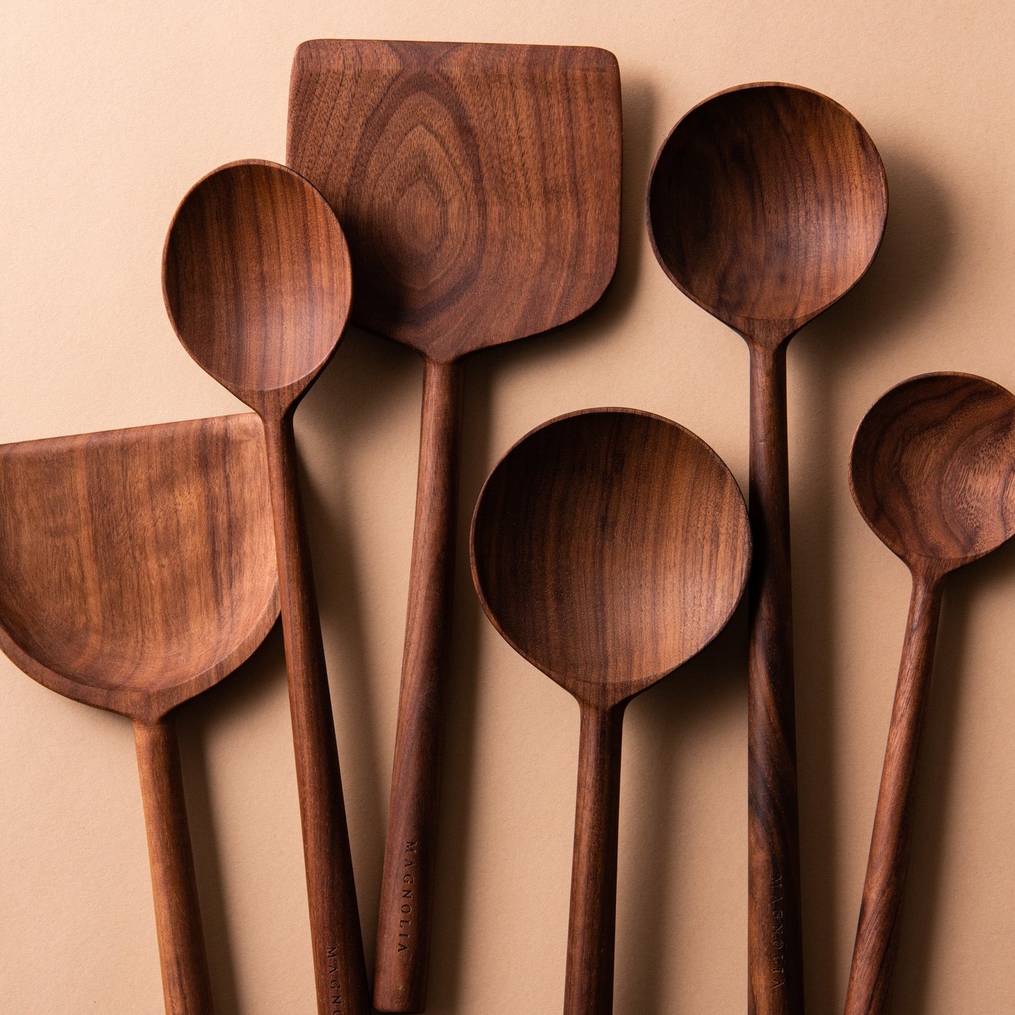 magnolia branded walnut wood spoon