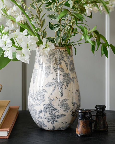 Black and White Distressed Vase
