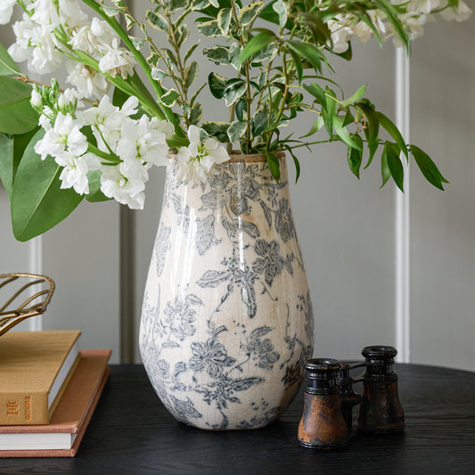 Black and White Distressed Vase