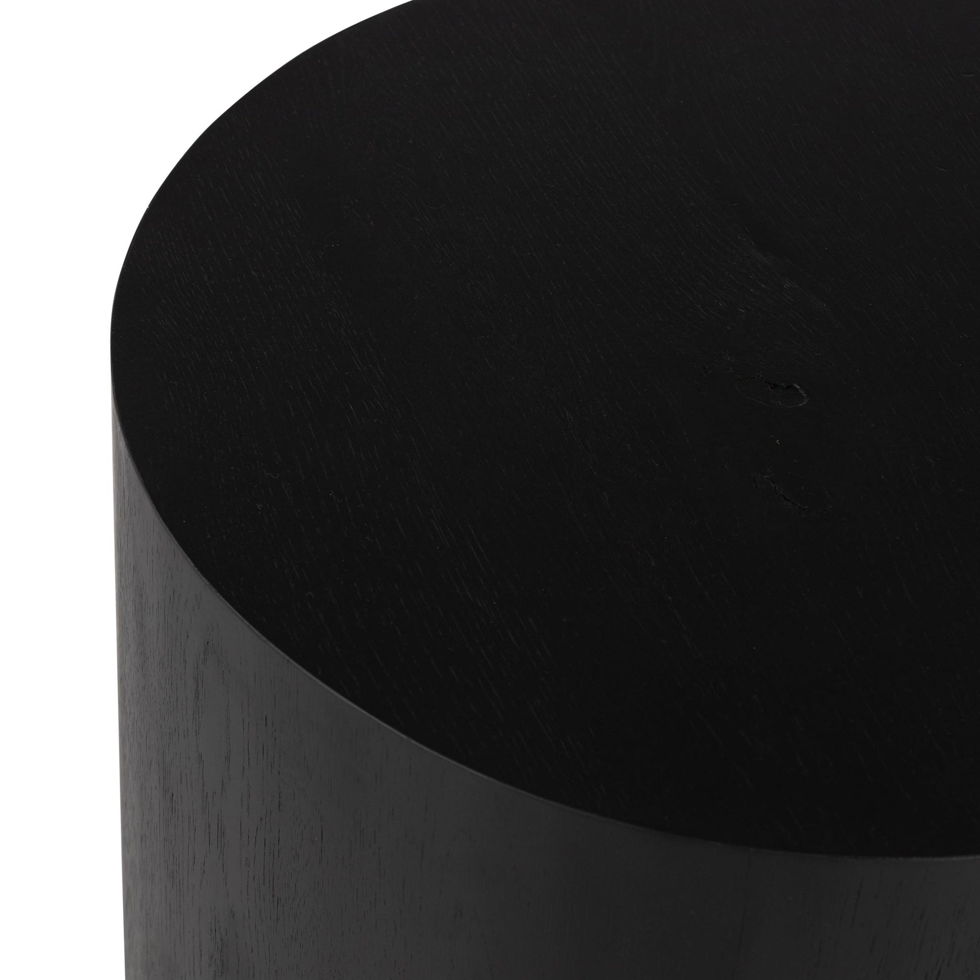 Asher side table in black close up angled top view