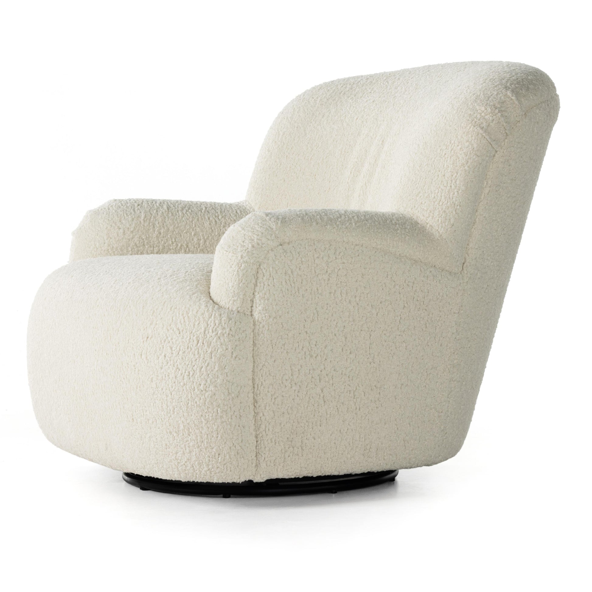 Ruby Swivel Chair in Almond side view angled