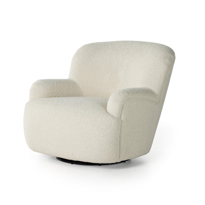 Ruby Swivel Chair in Almond front view angled