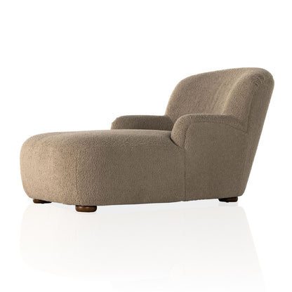 Ruby Chaise Lounge in camel side view angled