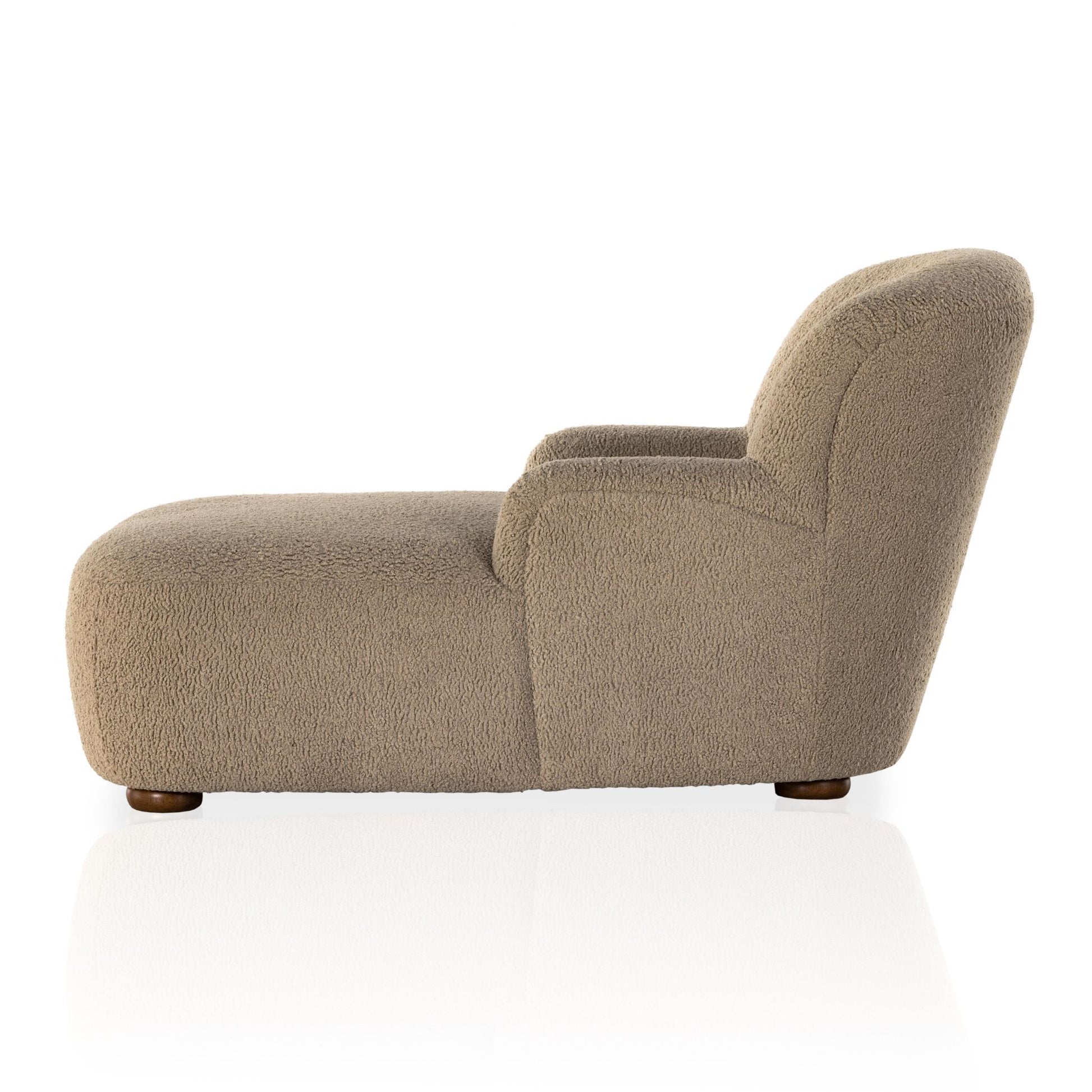 Ruby Chaise Lounge in camel side view