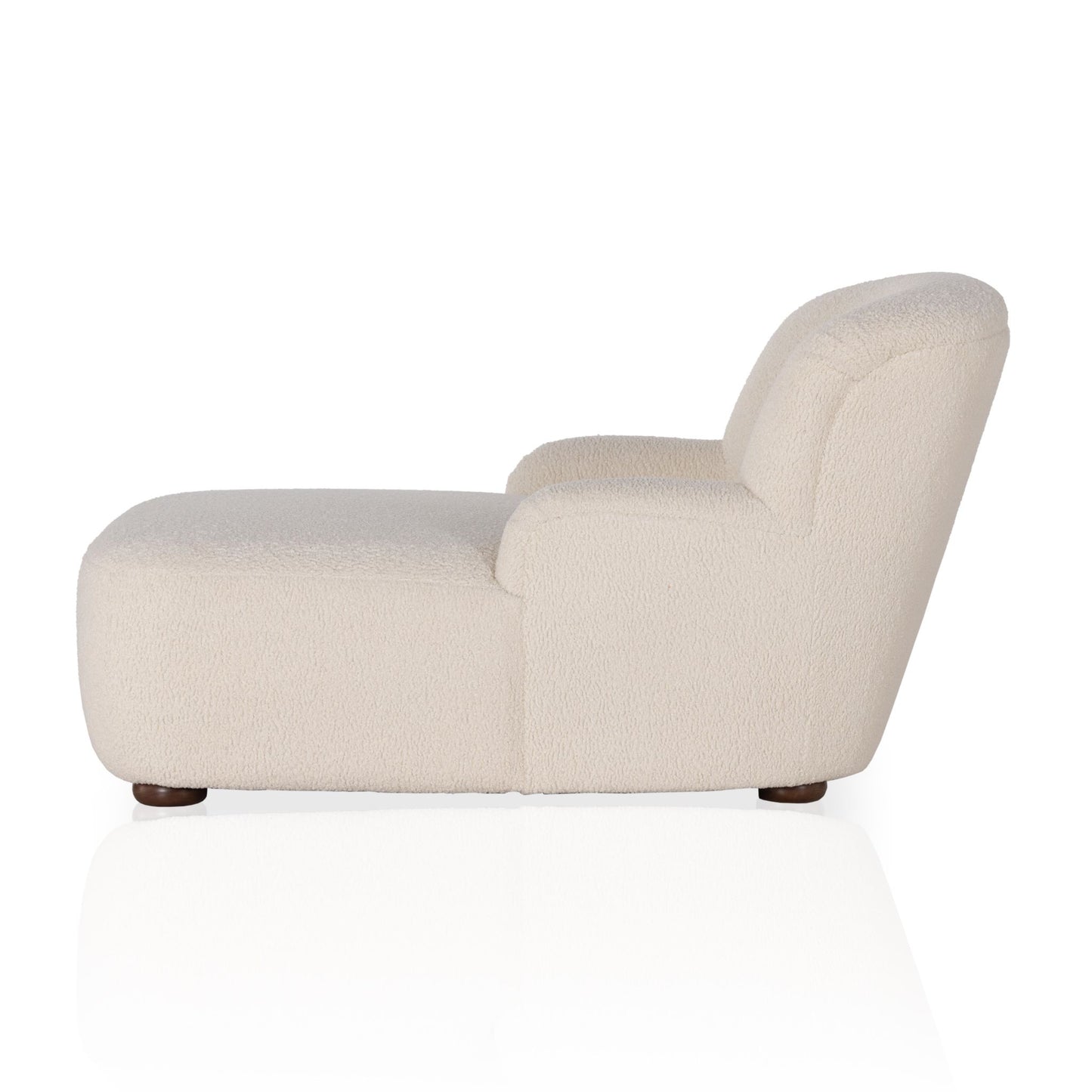 Ruby Chaise Lounge in almond side view