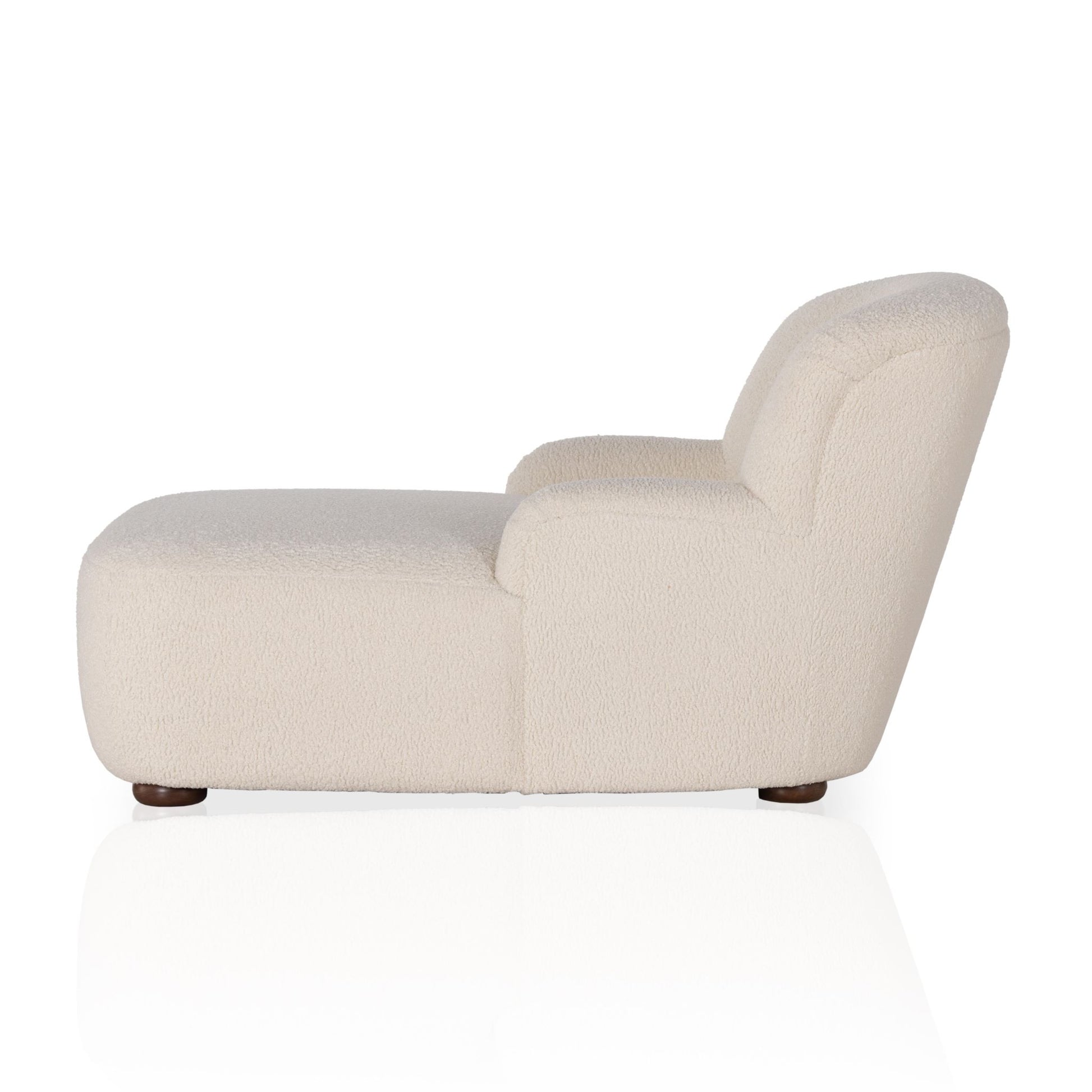 Ruby Chaise Lounge in almond side view