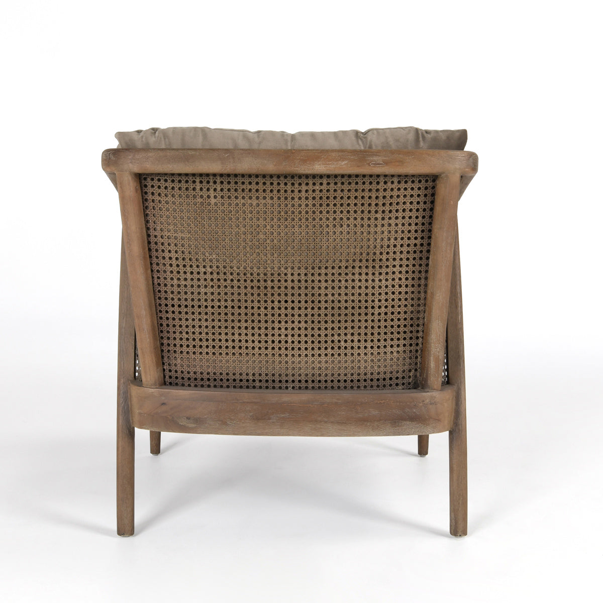 Hollis accent chair in velvet taupe back view