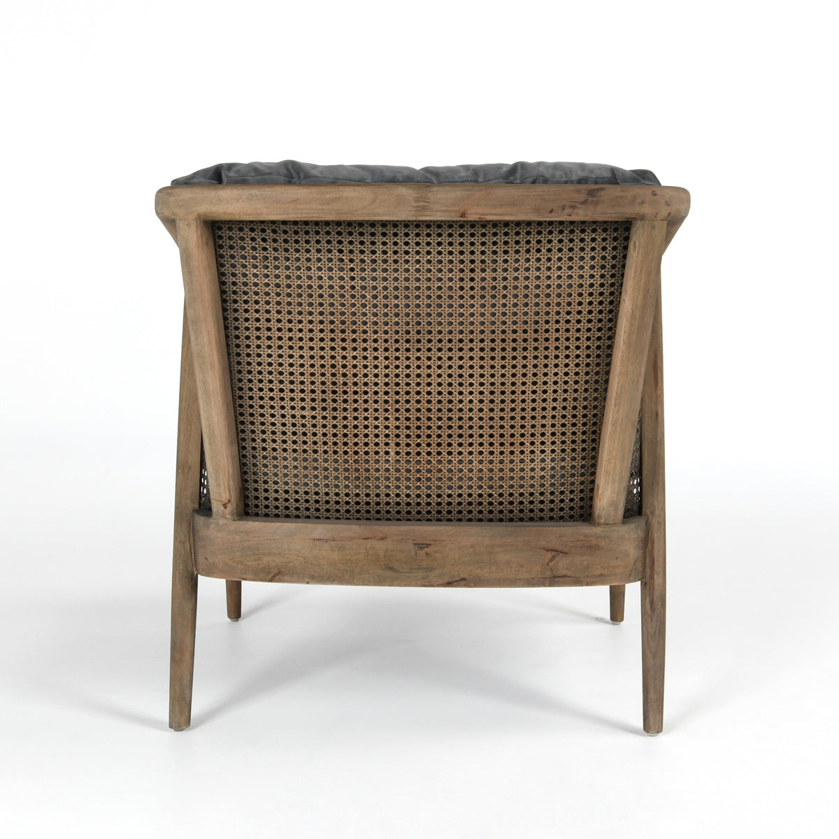 Hollis accent chair in velvet storm back view