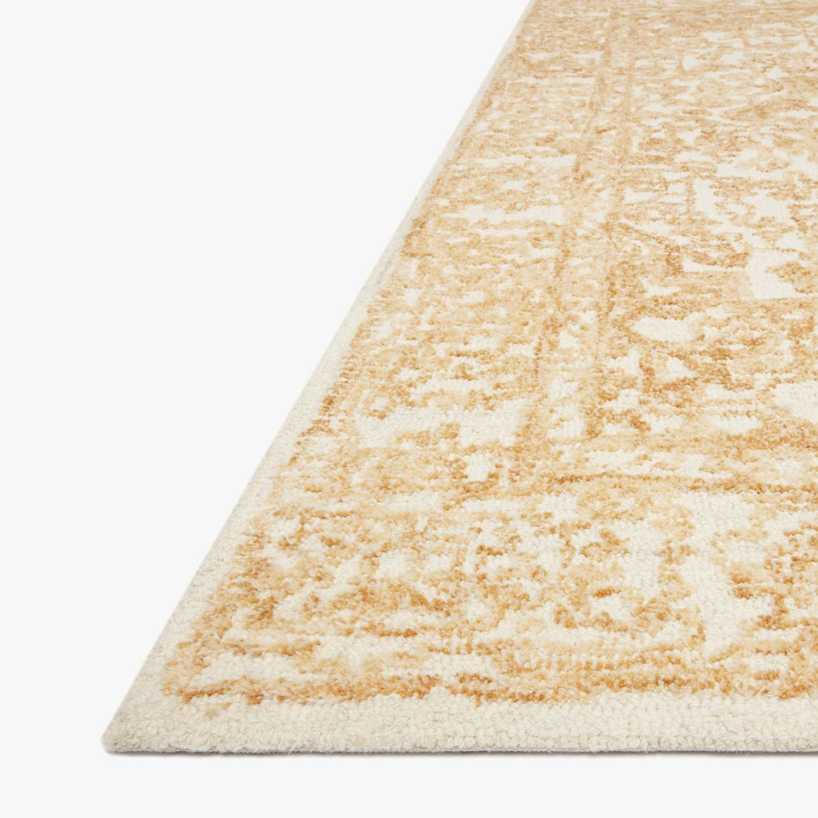 gold and ivory traditional style rug