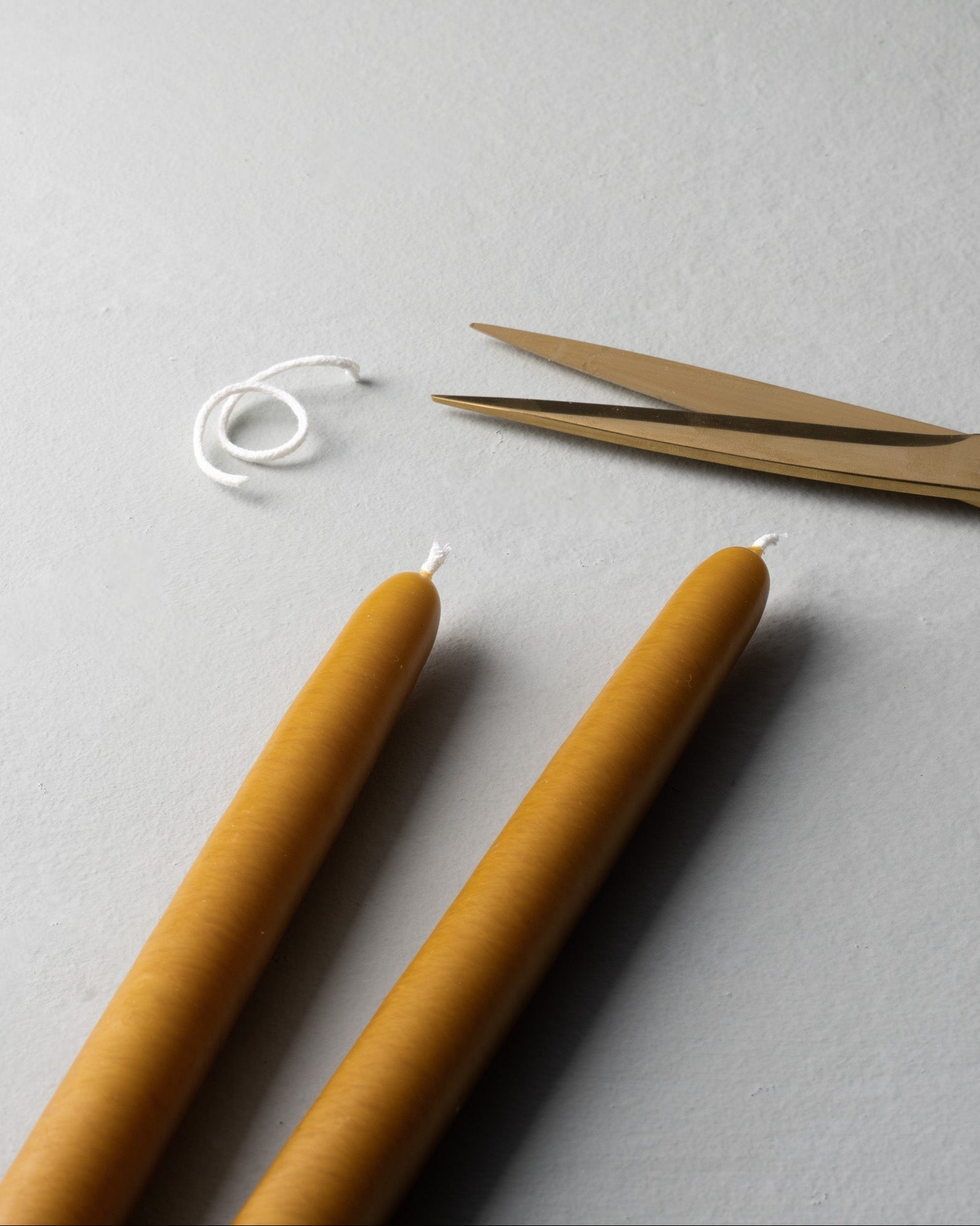 10" Hand Dipped Spun Finish Tapers - Antique Gold