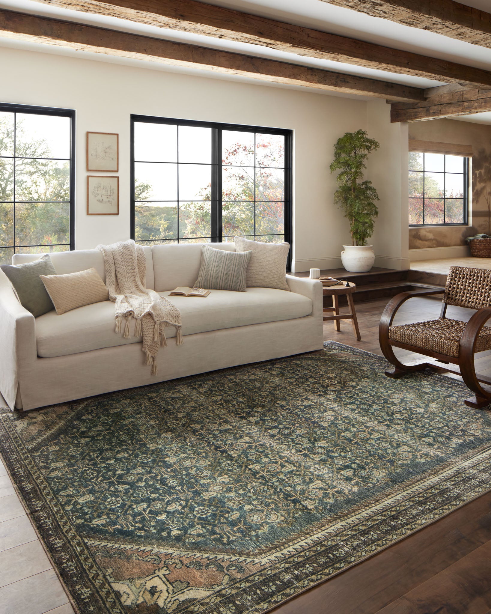 Banks Denim Clay Rug in room