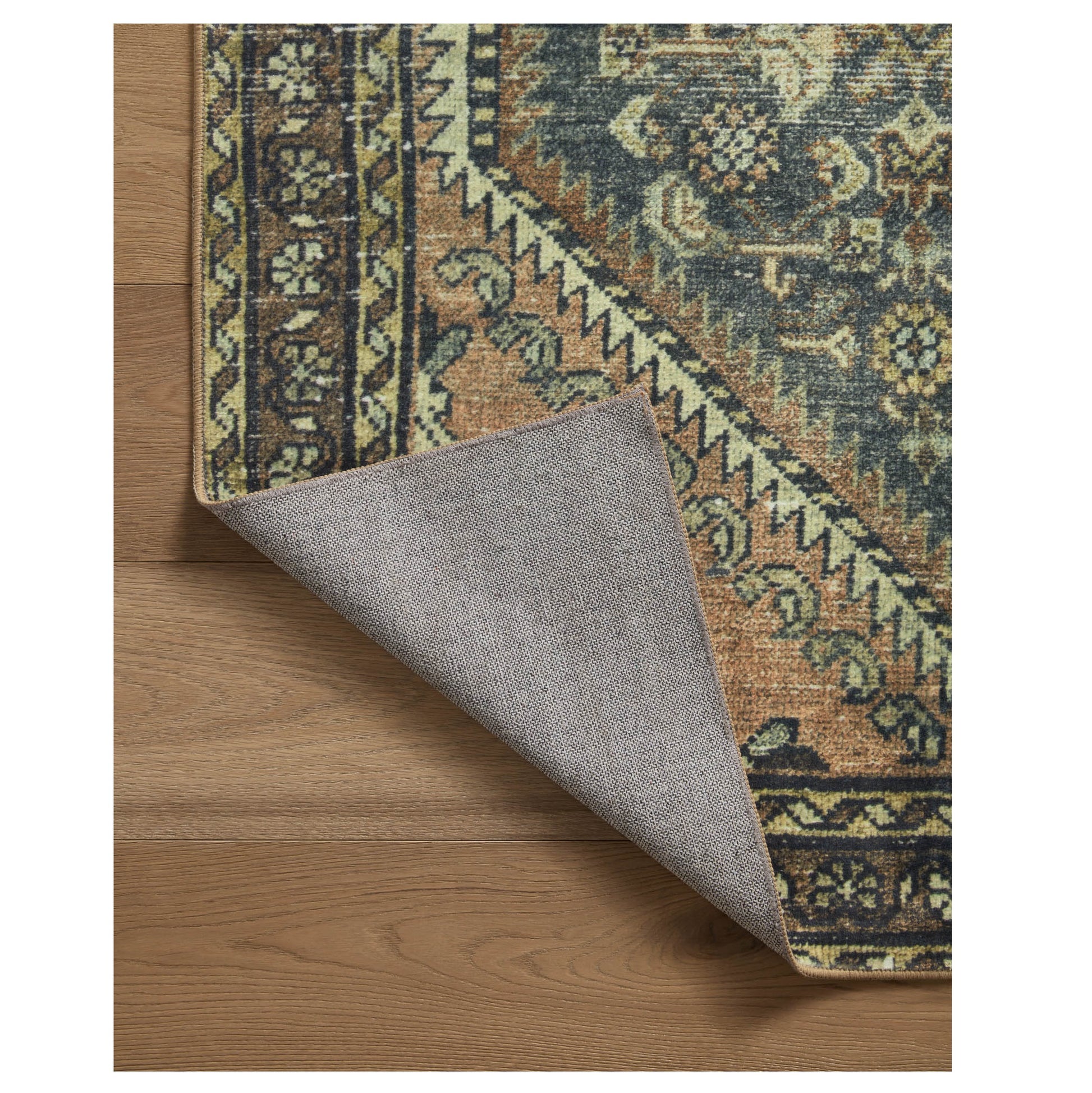Banks Denim Clay Rug corner flipped up