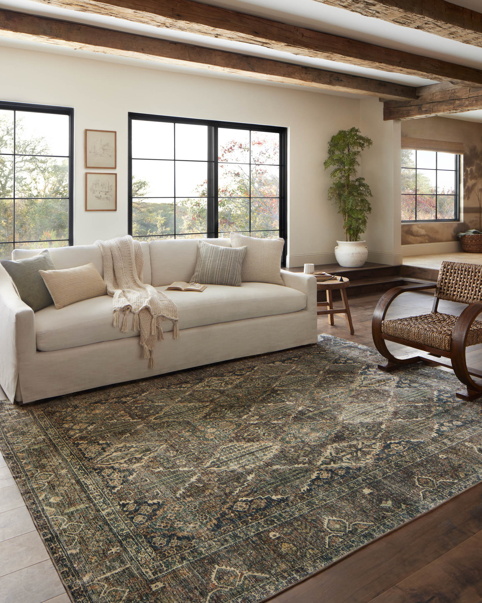Banks Spice Blue Rug in room