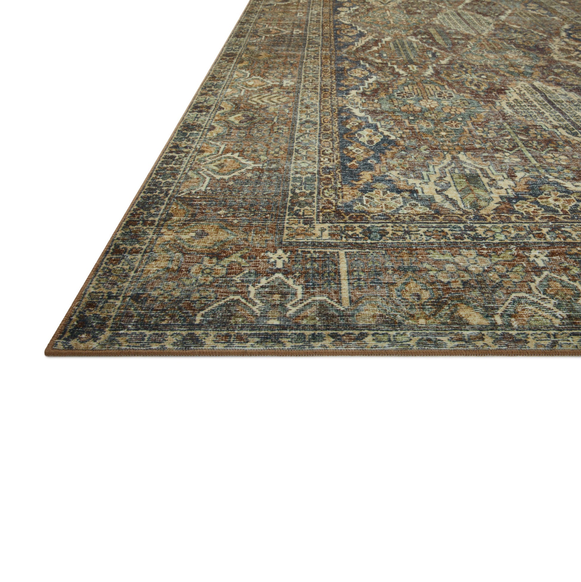 Banks Spice Blue Rug corner
