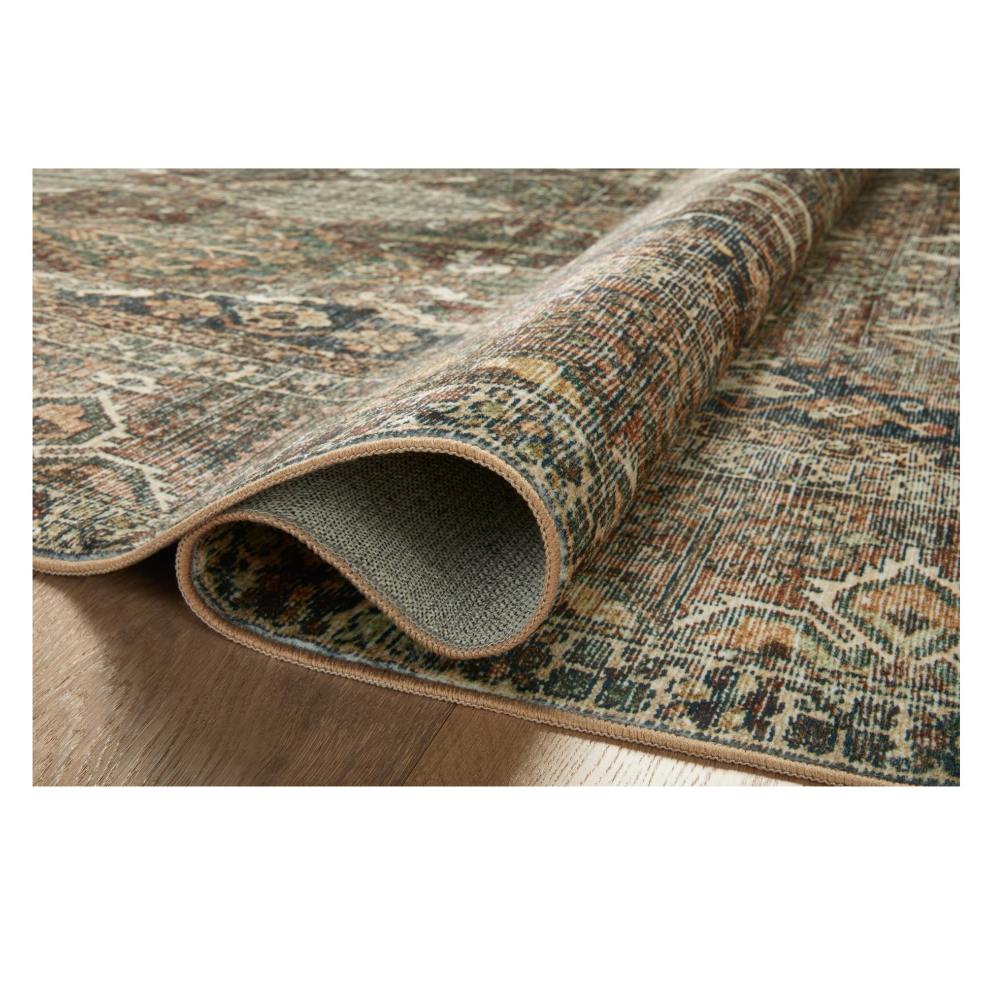 Banks Spice Blue Rug rolled