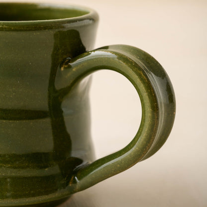 Magnolia Established Mug - Green close up of mug handle