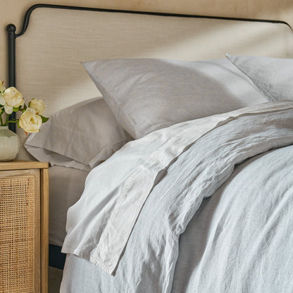 White Stripe Linen Cotton Duvet Cover