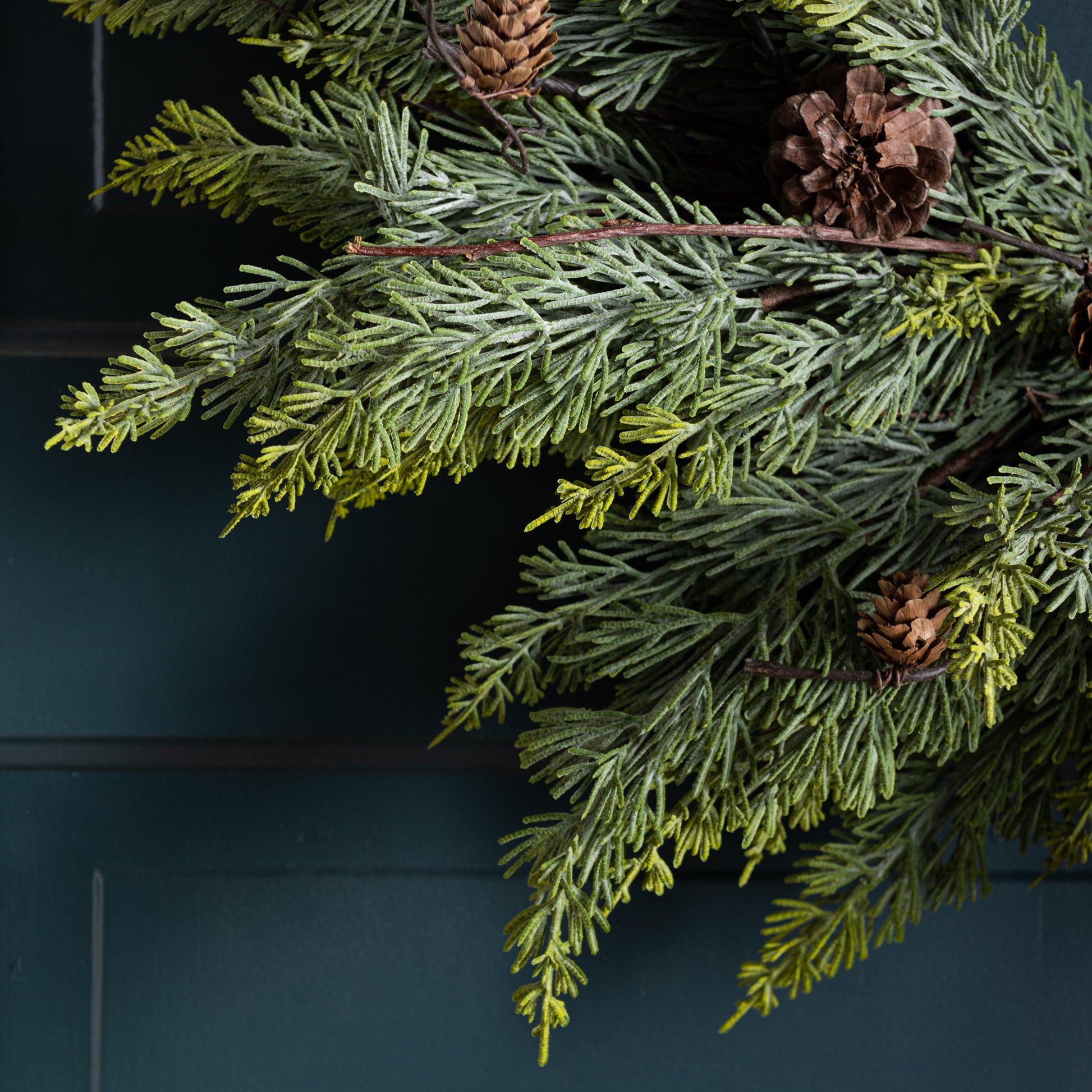 magnolia maeve pine wreath with pinecones
