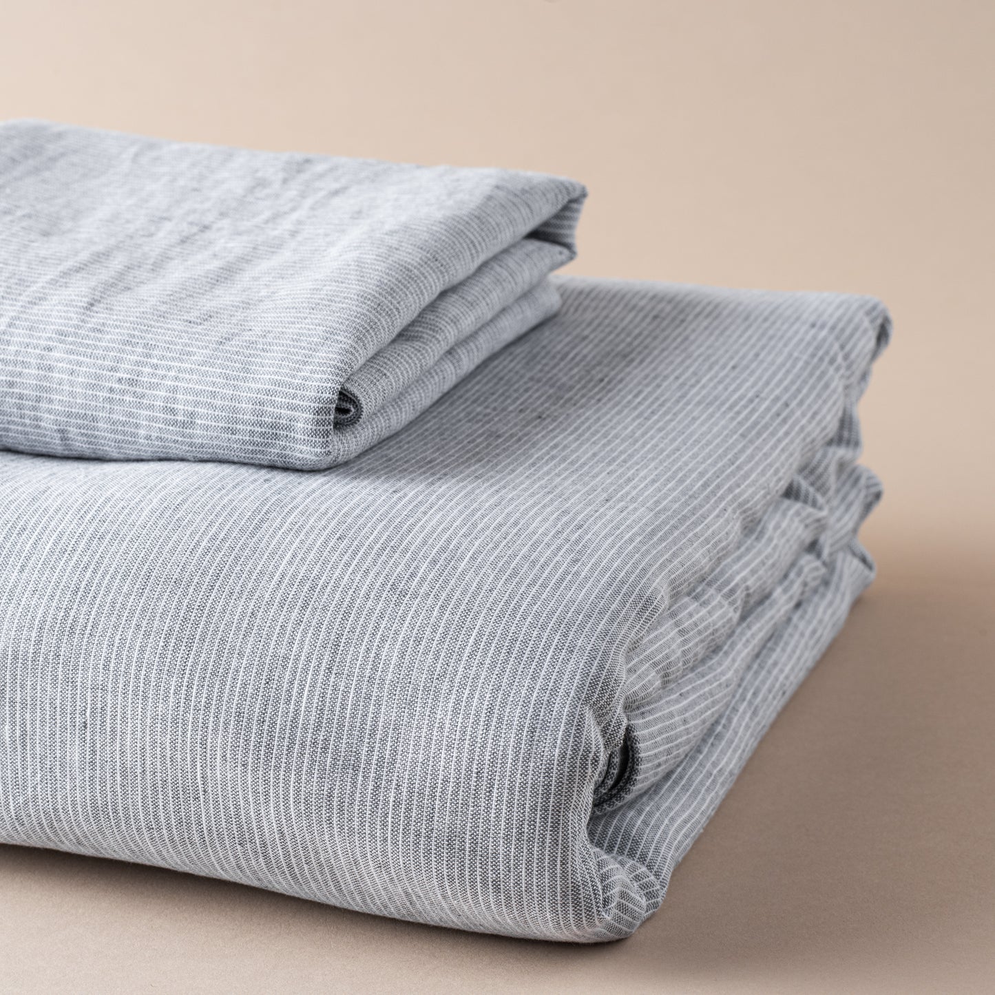 magnolia linen cotton duvet cover bedding in charcoal stripe