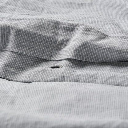 Charcoal Stripe Linen Cotton Duvet Cover