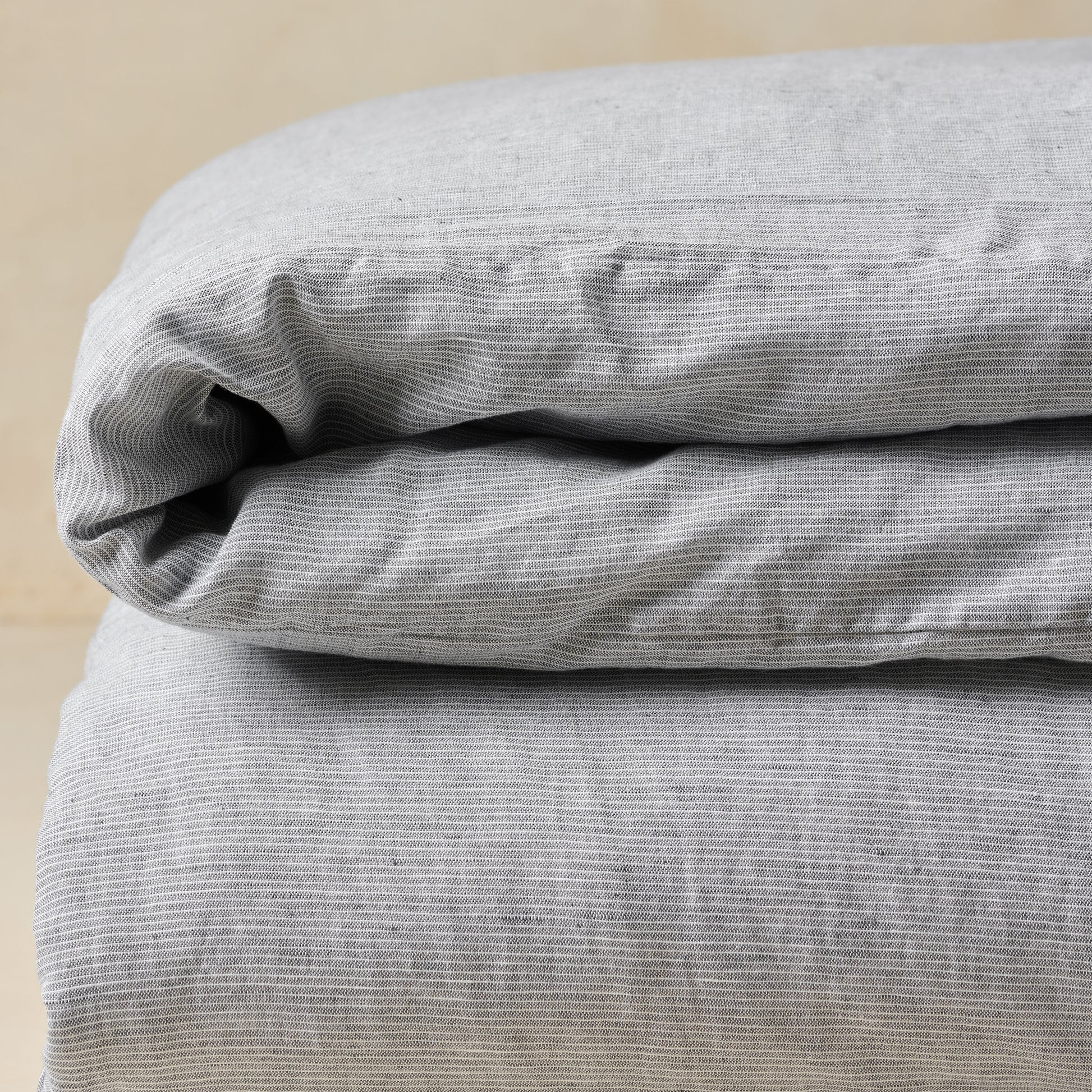 Charcoal Stripe Linen Cotton Duvet Cover