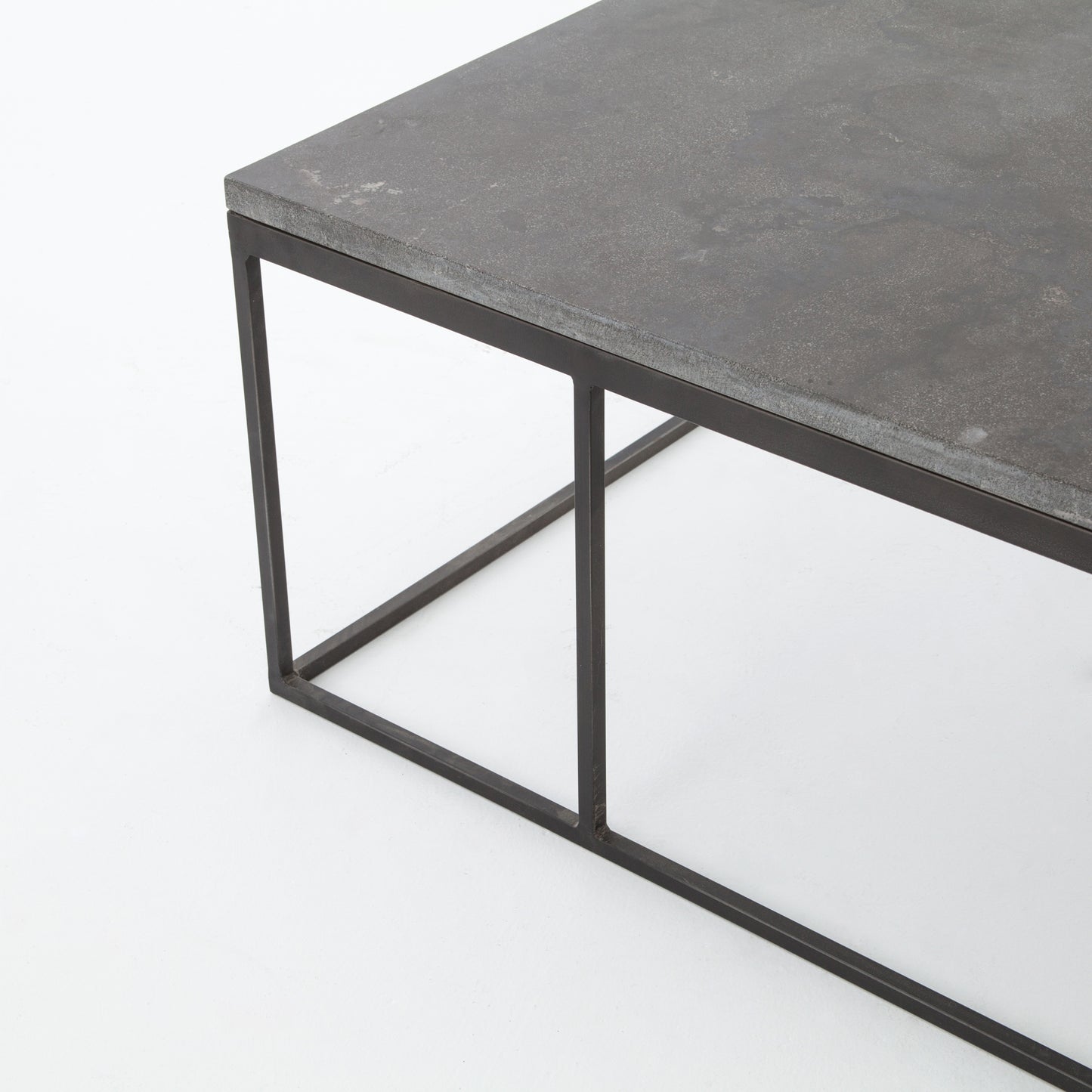 modern metal coffee table with slate top