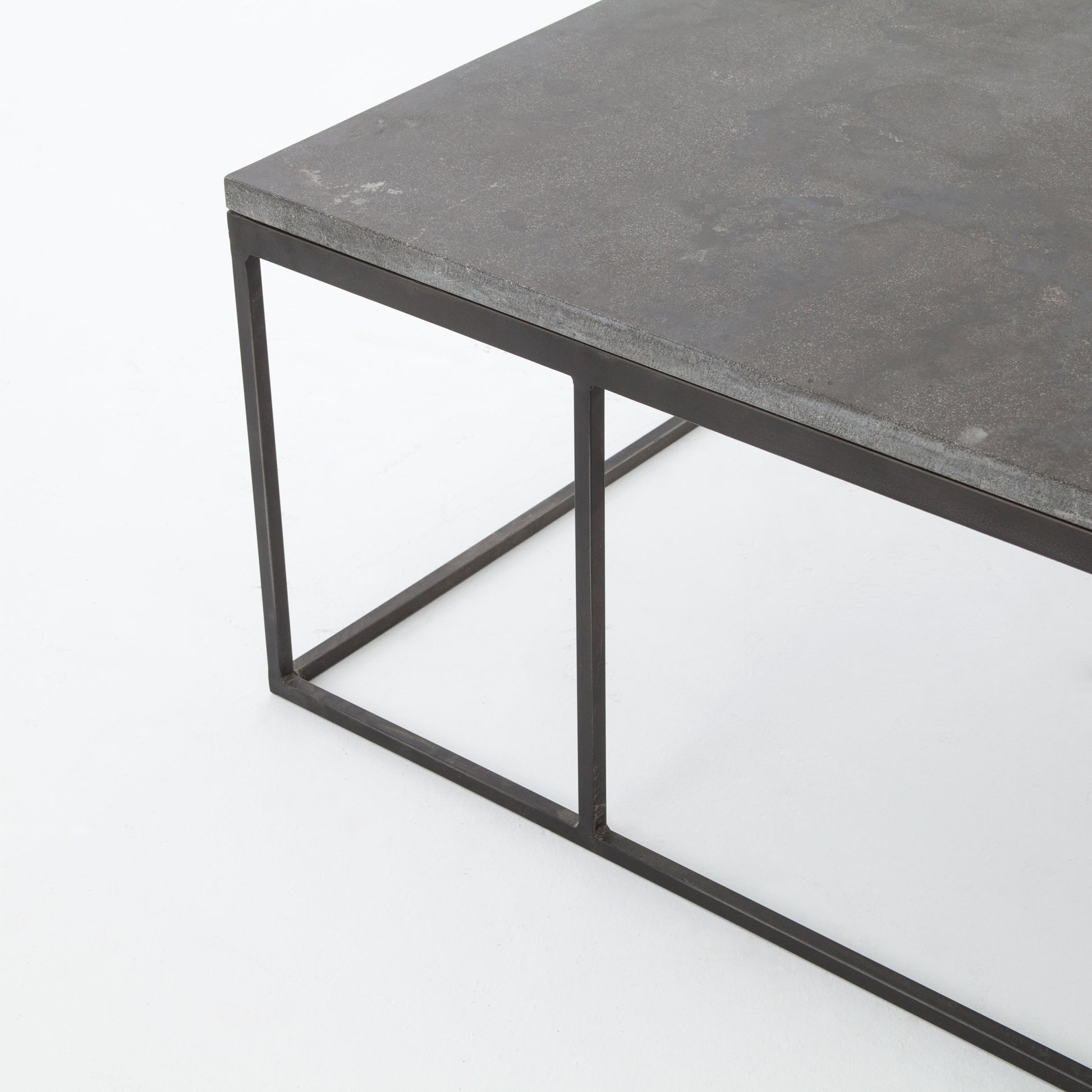 modern metal coffee table with slate top