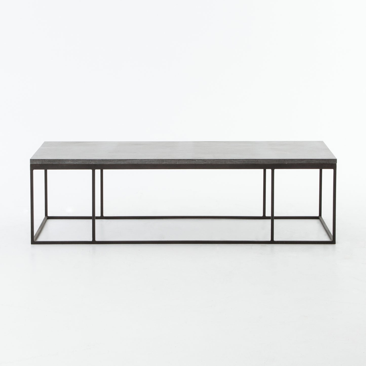 modern metal coffee table with slate top
