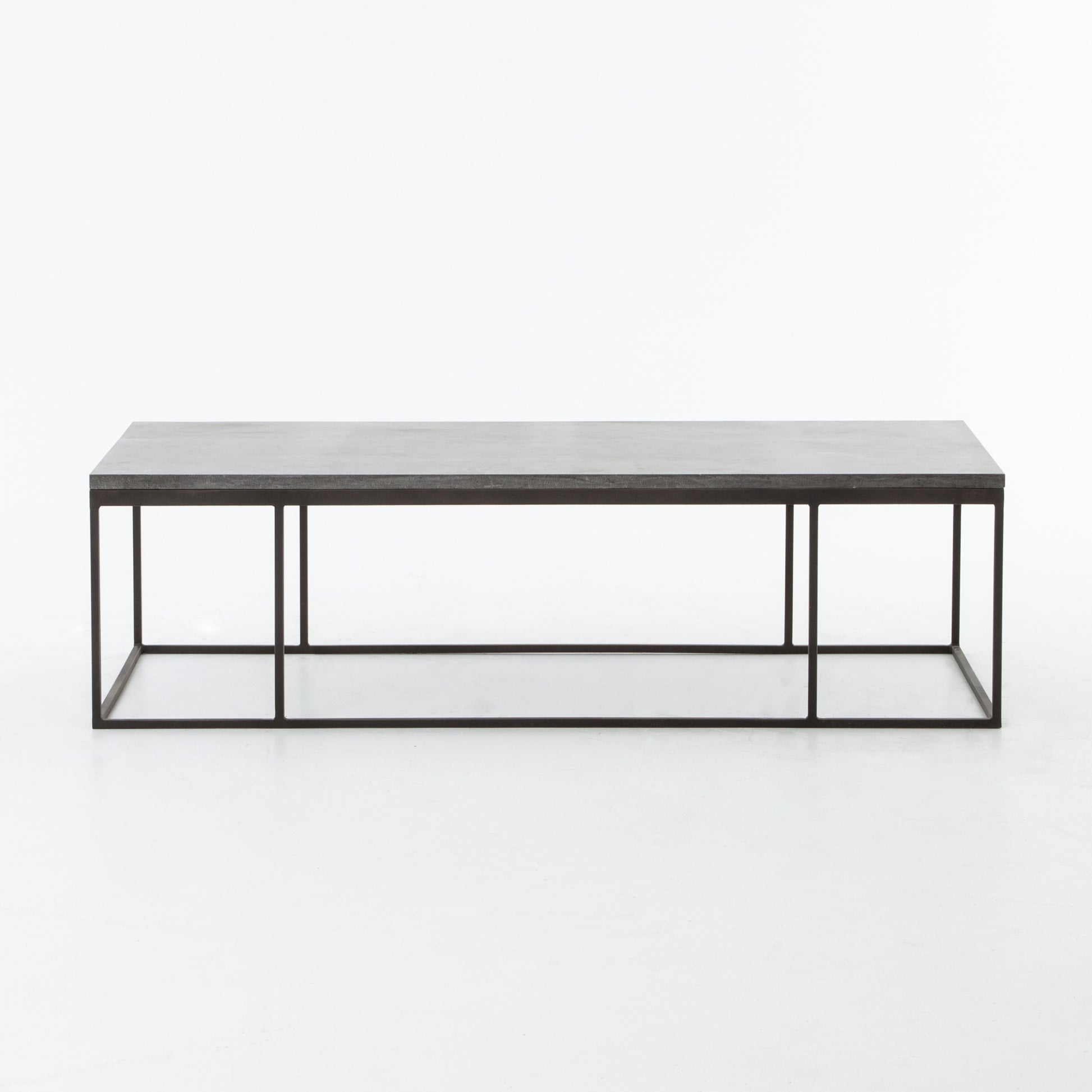 modern metal coffee table with slate top