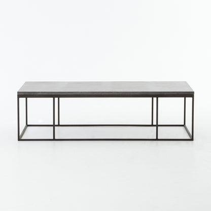 modern metal coffee table with slate top