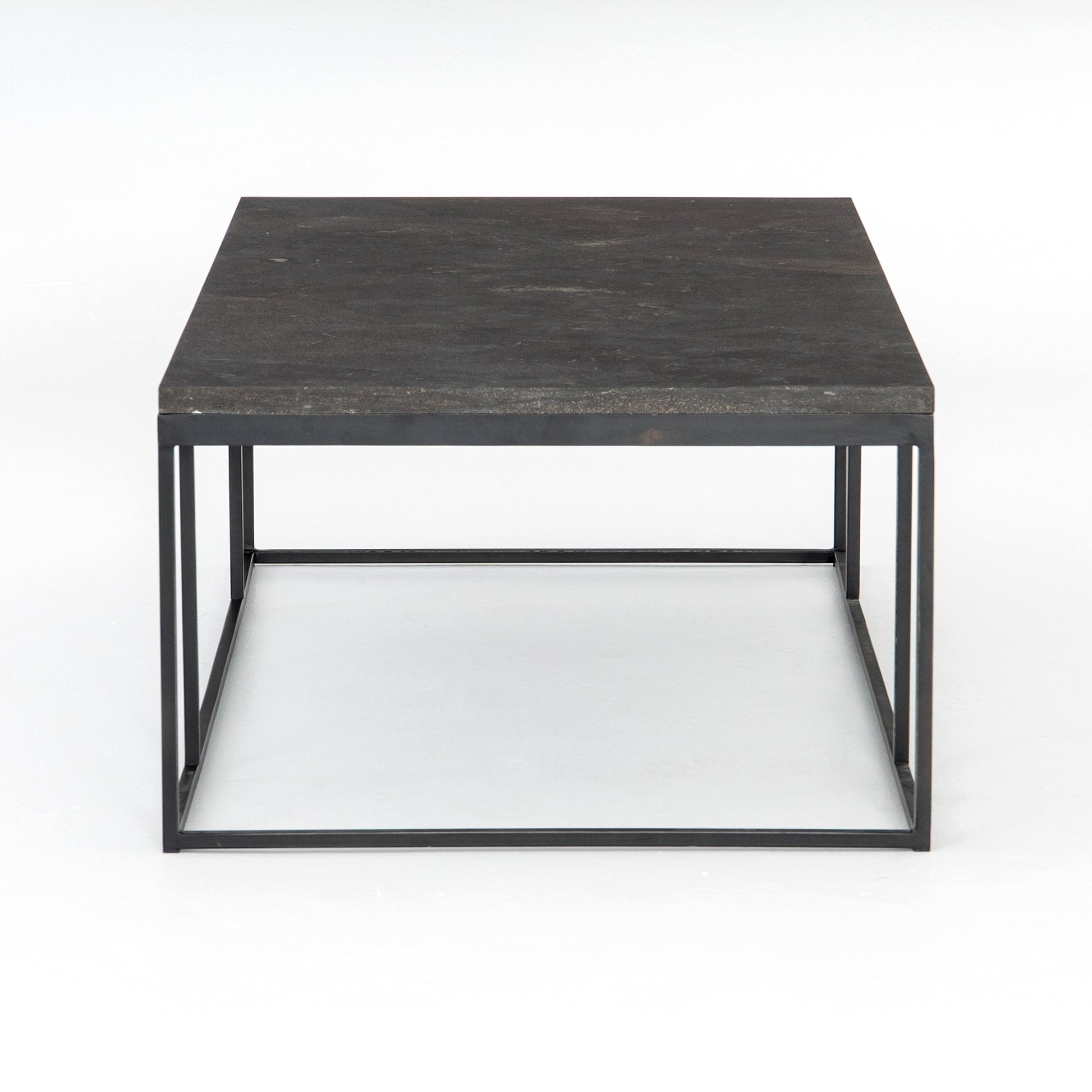 modern metal coffee table with slate top