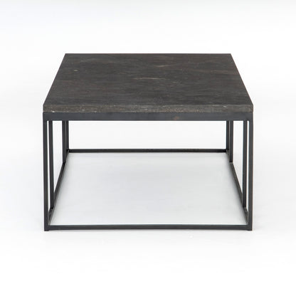 modern metal coffee table with slate top