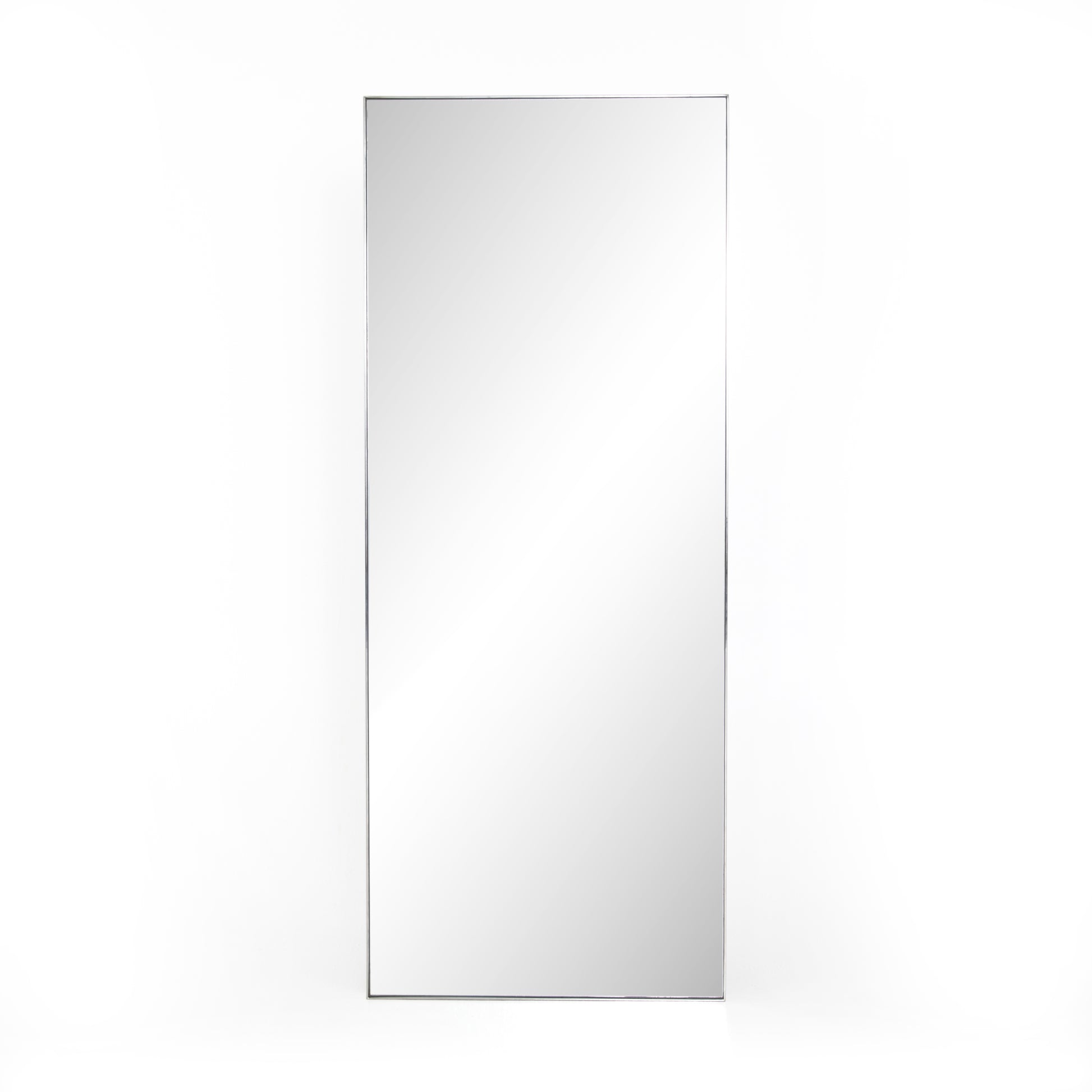 large rectangular steel  framed floor mirror