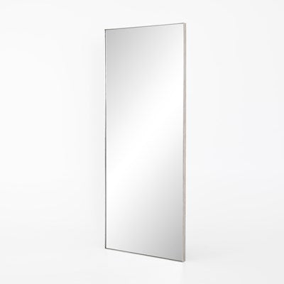 large rectangular steel  framed floor mirror
