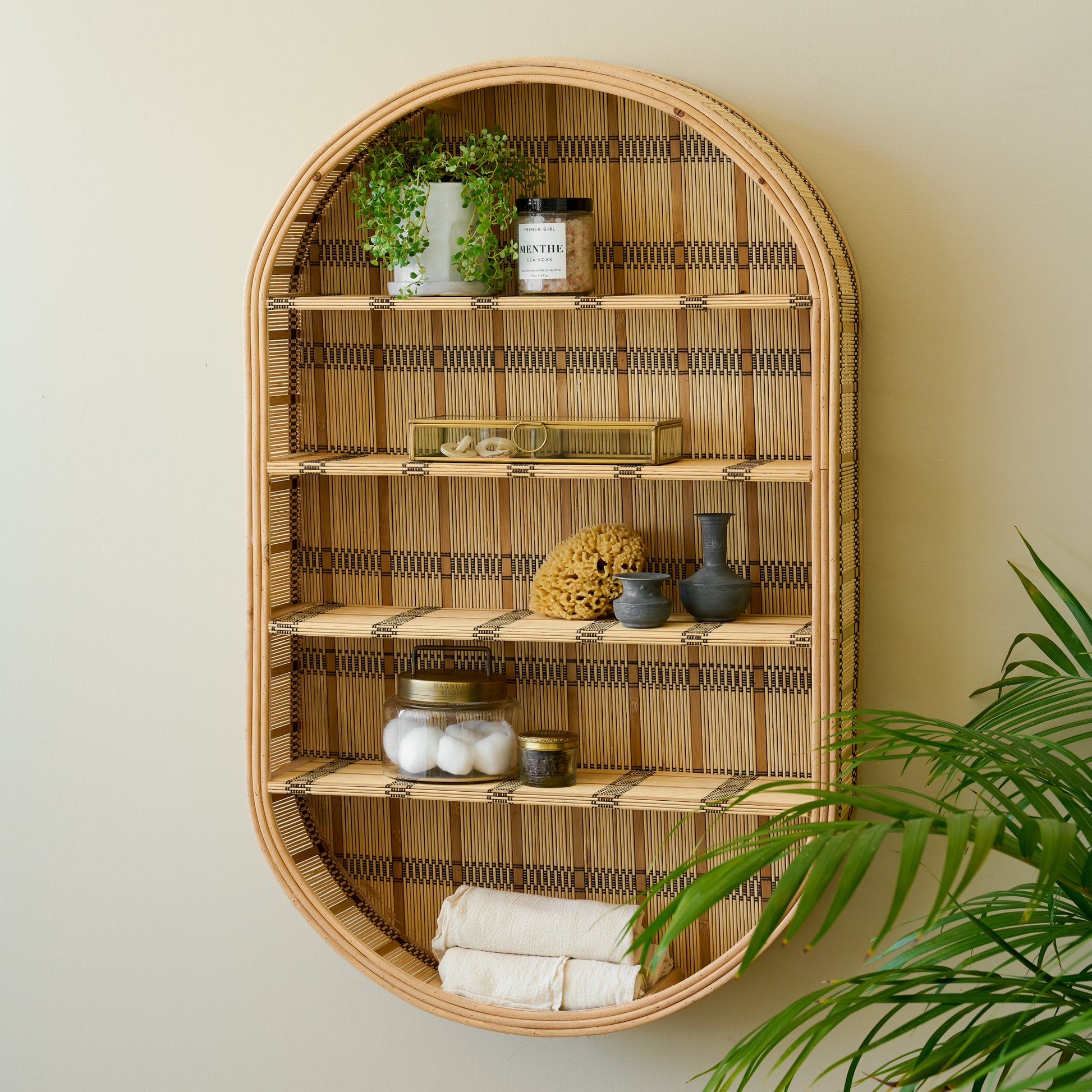 georgia oval rattan wall shelf for magnolia