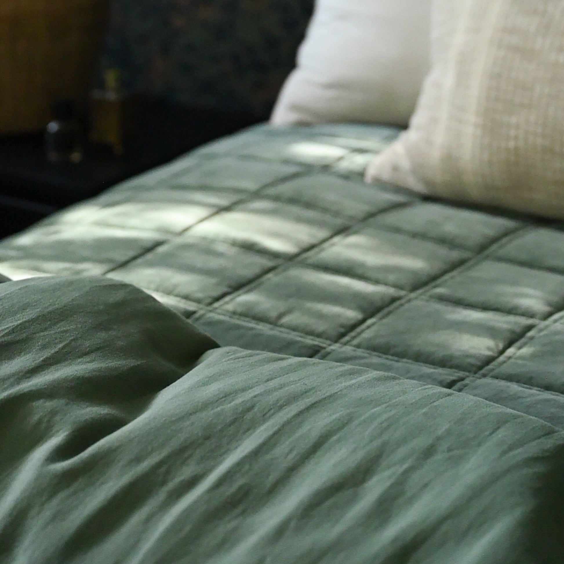 Dusty Green Linen Cotton Duvet Cover