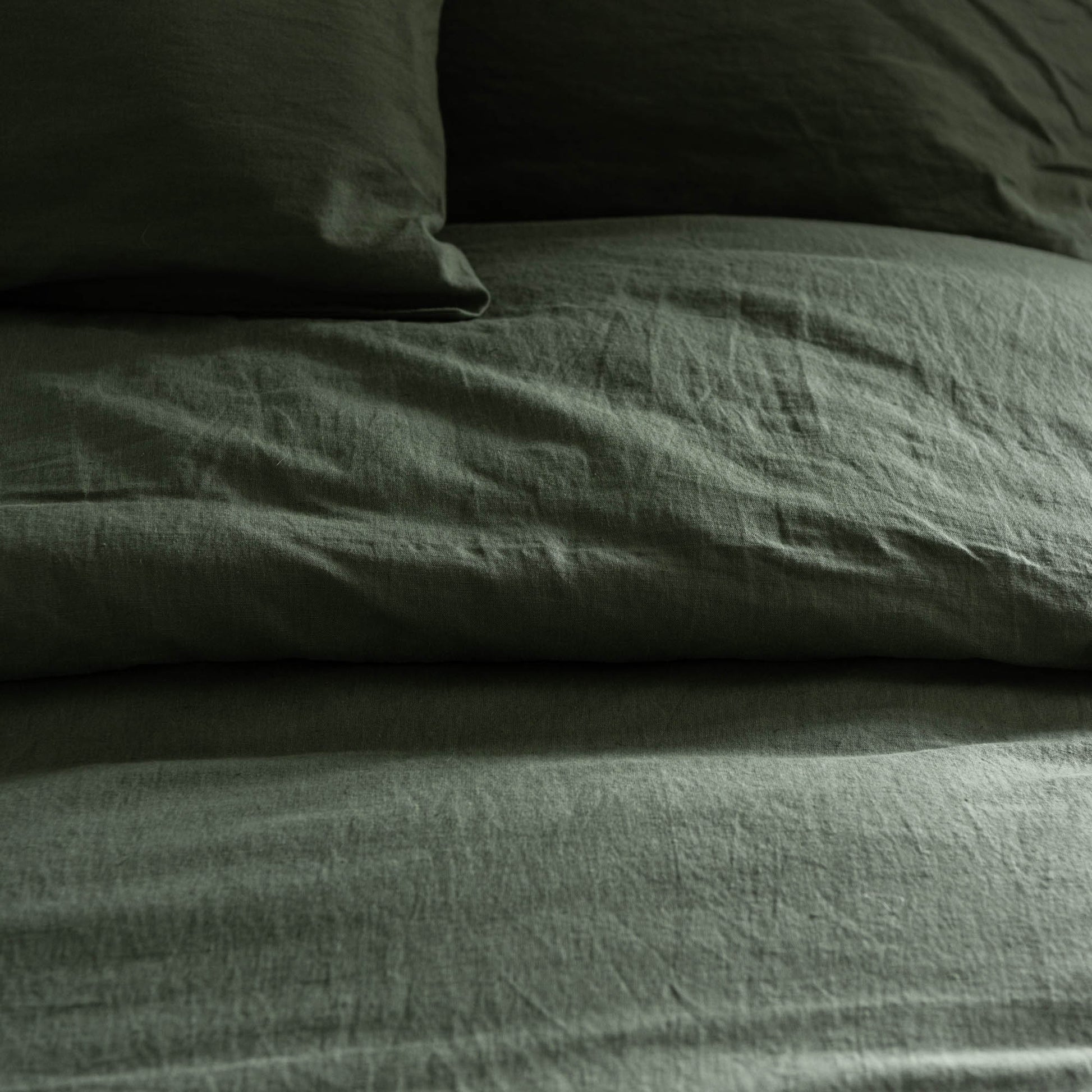 Dusty Green Linen Cotton Duvet Cover